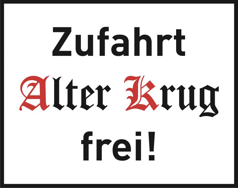 Zufahrt Alter Krug frei